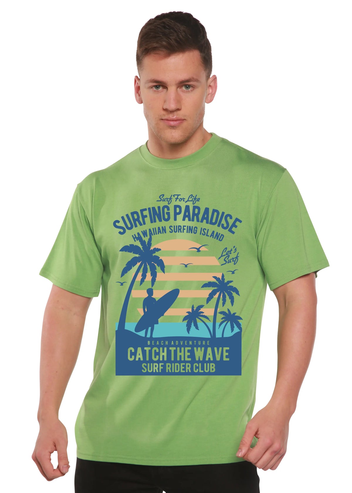 Surfing Paradis Spun Bamboo® Men's Bamboo Viscose/Organic Cotton Short Sleeve Graphic T-Shirt Spun Bamboo