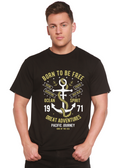 Born To Be Free Men's Bamboo Viscose/Organic Cotton Short Sleeve Graphic T-Shirt Spun Bamboo