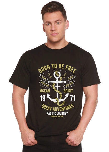 Born To Be Free Men's Bamboo Viscose/Organic Cotton Short Sleeve Graphic T-Shirt Spun Bamboo