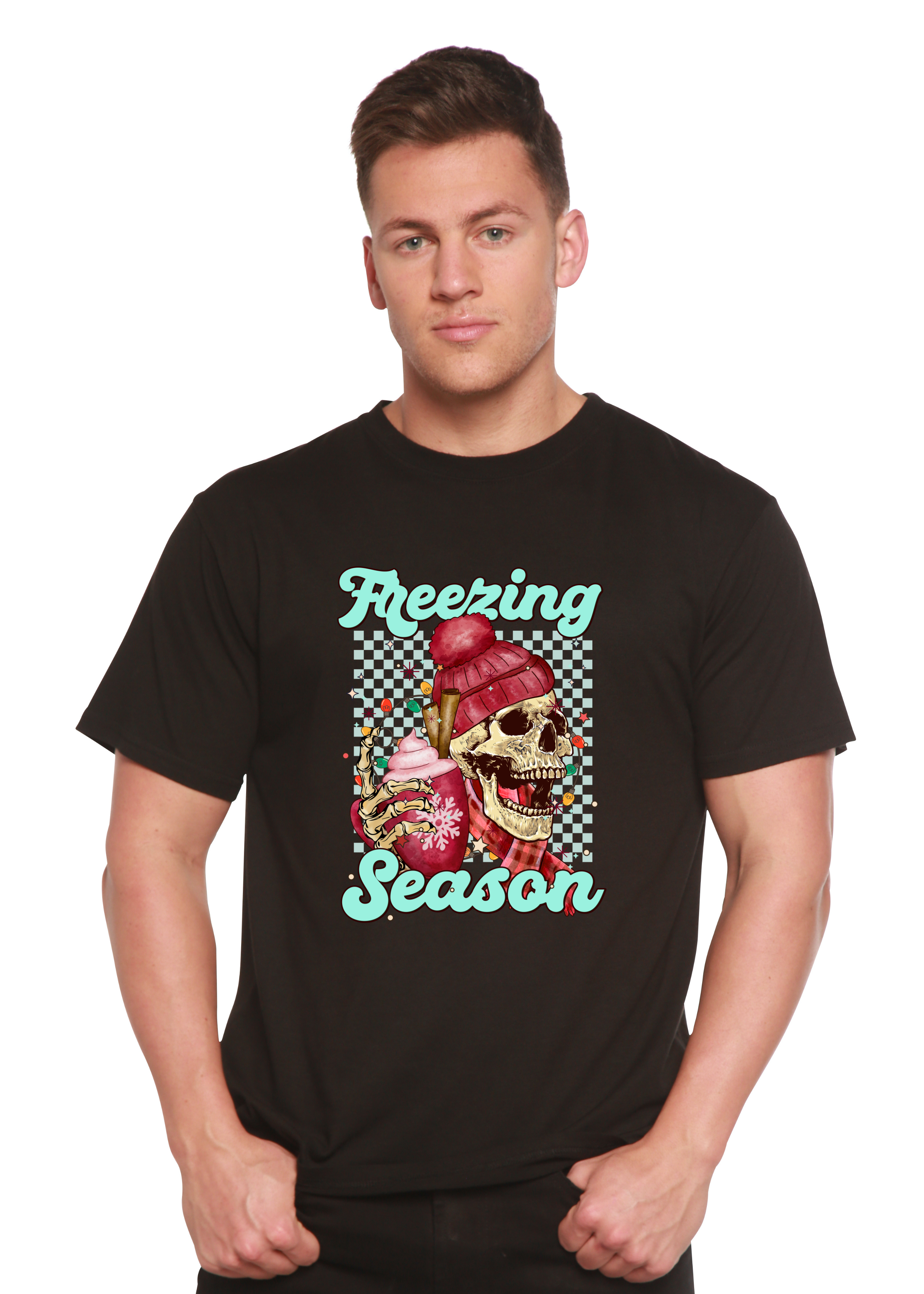 Freezing Season Unisex Bamboo Viscose/Organic Cotton Short Sleeve Graphic T-Shirt Spun Bamboo