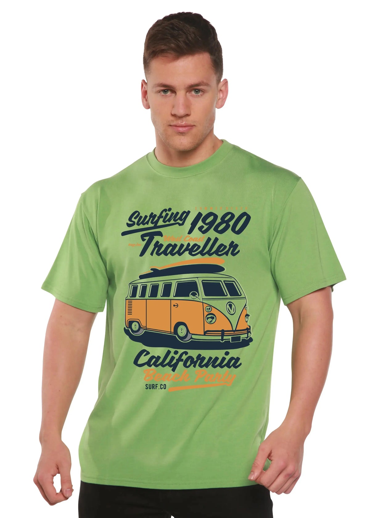 Surfing 1980 Spun Bamboo® Men's Bamboo Viscose/Organic Cotton Short Sleeve Graphic T-Shirt Spun Bamboo