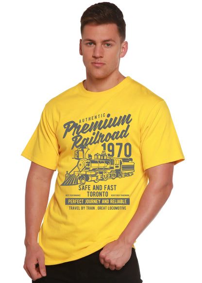 Premium Railroad Spun Bamboo® Men's Bamboo Viscose/Organic Cotton Short Sleeve Graphic T-Shirt Spun Bamboo