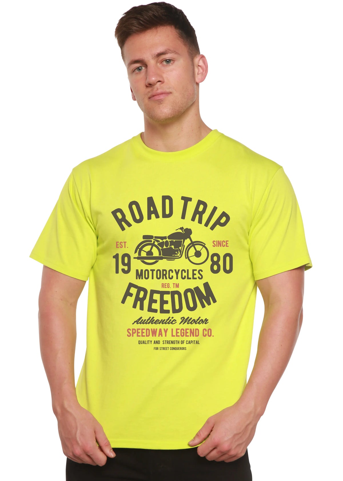 Road Trip Spun Bamboo® Men's Bamboo Viscose/Organic Cotton Short Sleeve Graphic T-Shirt Spun Bamboo