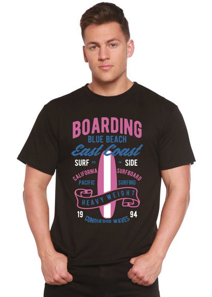 Boarding Blue Beach Men's Bamboo Viscose/Organic Cotton Short Sleeve Graphic T-Shirt Spun Bamboo