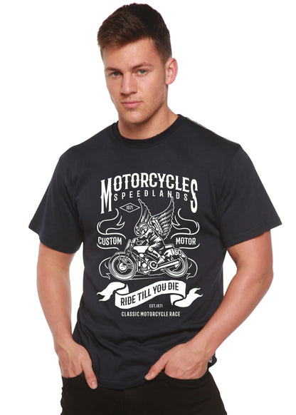 Motorcycles Men's Bamboo Viscose/Organic Cotton Short Sleeve Graphic T-Shirt Spun Bamboo