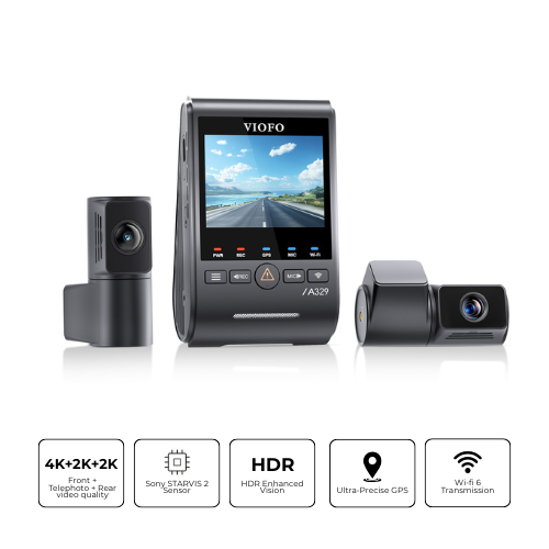 VIOFO A329T 4K+2K+2K 3-Channel 60FPS Wi-Fi 6 Dash Cam BlackboxMyCar