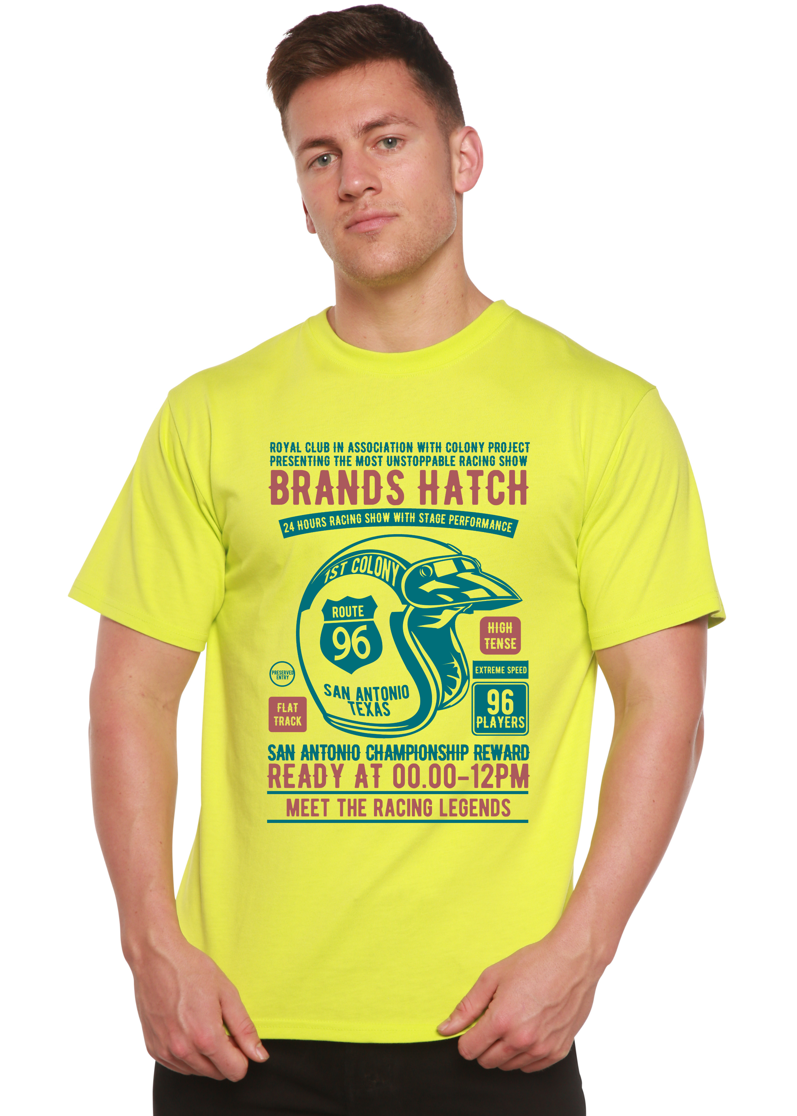 Brands Hatch Men's Bamboo Viscose/Organic Cotton Short Sleeve Graphic T-Shirt Spun Bamboo