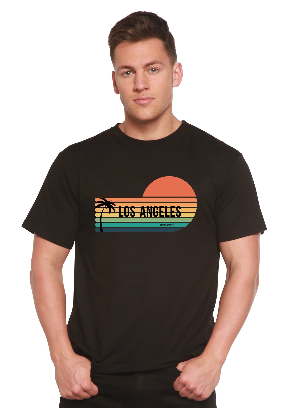Los Angeles Spun Bamboo Unisex Bamboo Viscose/Organic Cotton Short Sleeve Graphic T-Shirt Spun Bamboo
