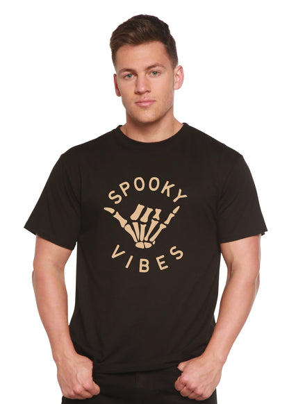 Spooky Vibes Men's Bamboo Viscose/Organic Cotton Short Sleeve Graphic T-Shirt Spun Bamboo