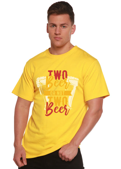 Two Beer Men's Bamboo Viscose/Organic Cotton Short Sleeve Graphic T-Shirt Spun Bamboo