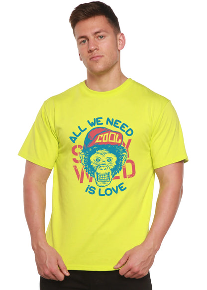 All We Need is Love Men's Bamboo Viscose/Organic Cotton Short Sleeve Graphic T-Shirt Spun Bamboo