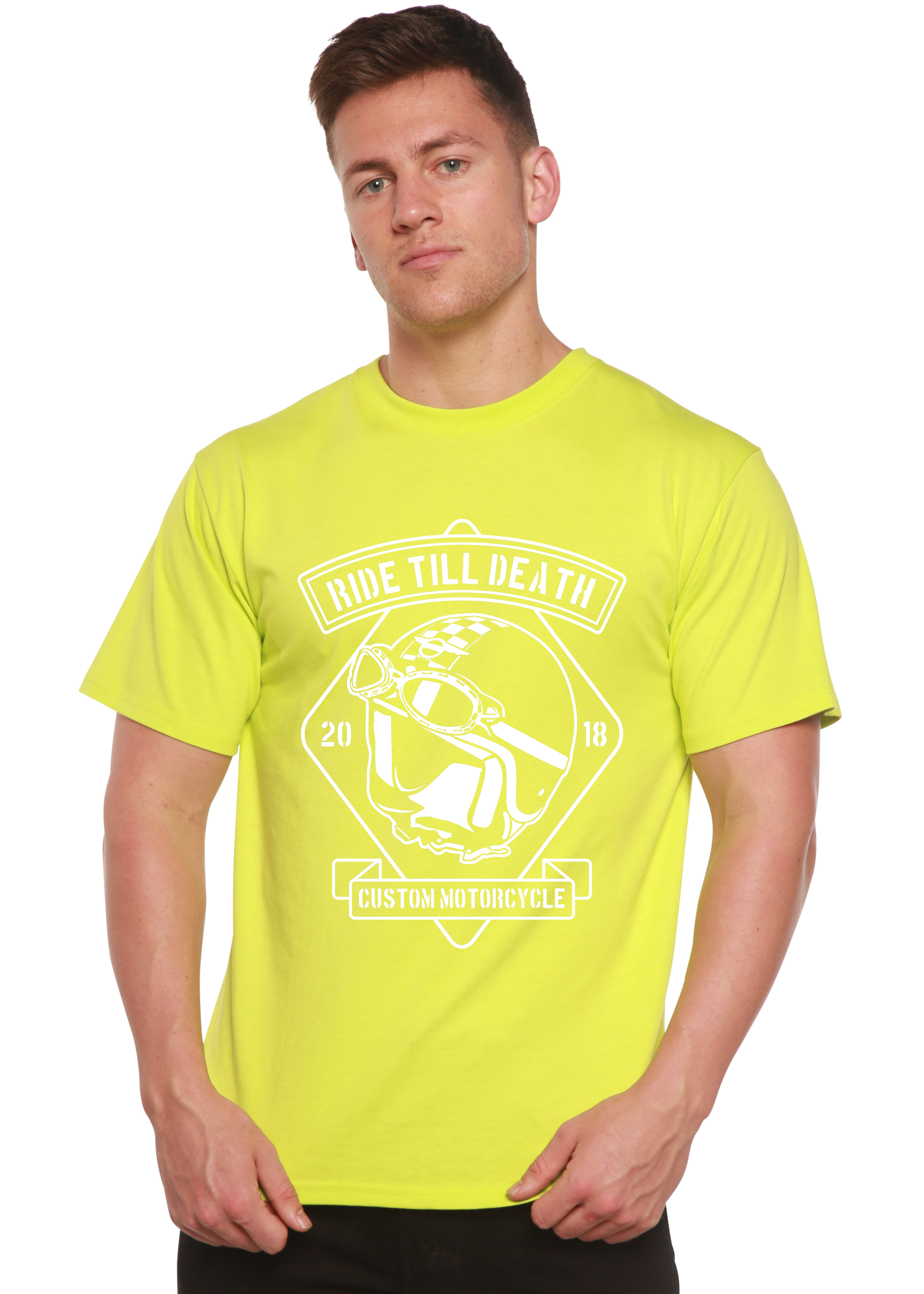 Ride Till Death Spun Bamboo® Men's Bamboo Viscose/Organic Cotton Short Sleeve Graphic T-Shirt Spun Bamboo