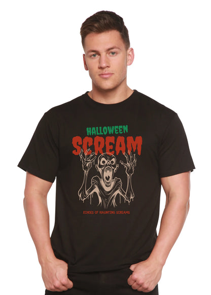 Halloween Scream Men's Bamboo Viscose/Organic Cotton Short Sleeve Graphic T-Shirt Spun Bamboo