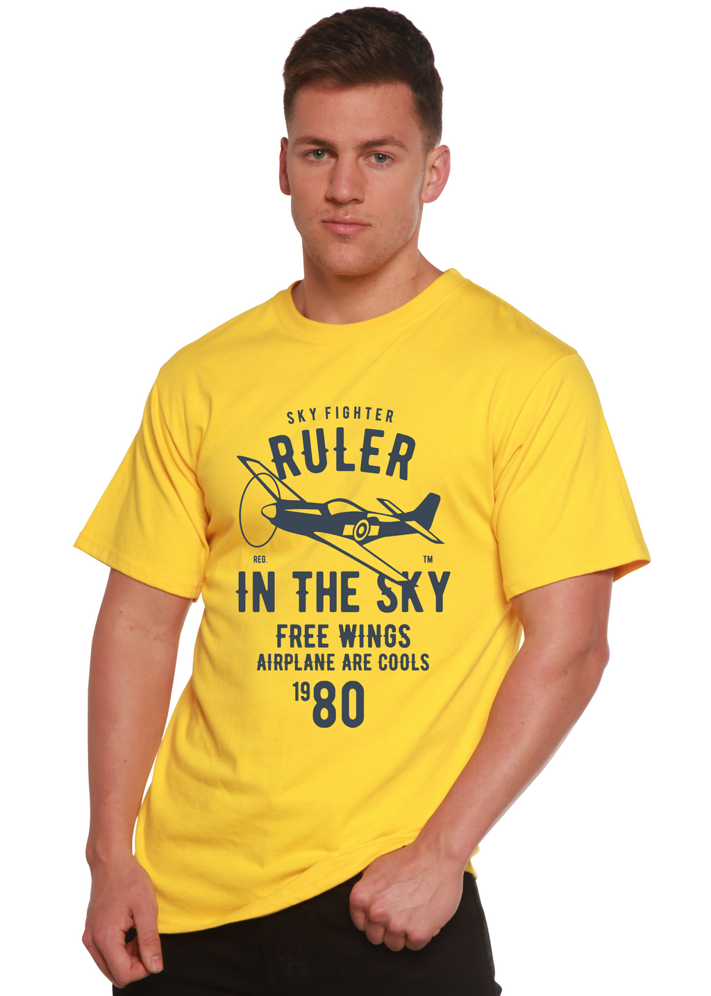 Ruler In The Sky Spun Bamboo® Men's Bamboo Viscose/Organic Cotton Short Sleeve Graphic T-Shirt Spun Bamboo