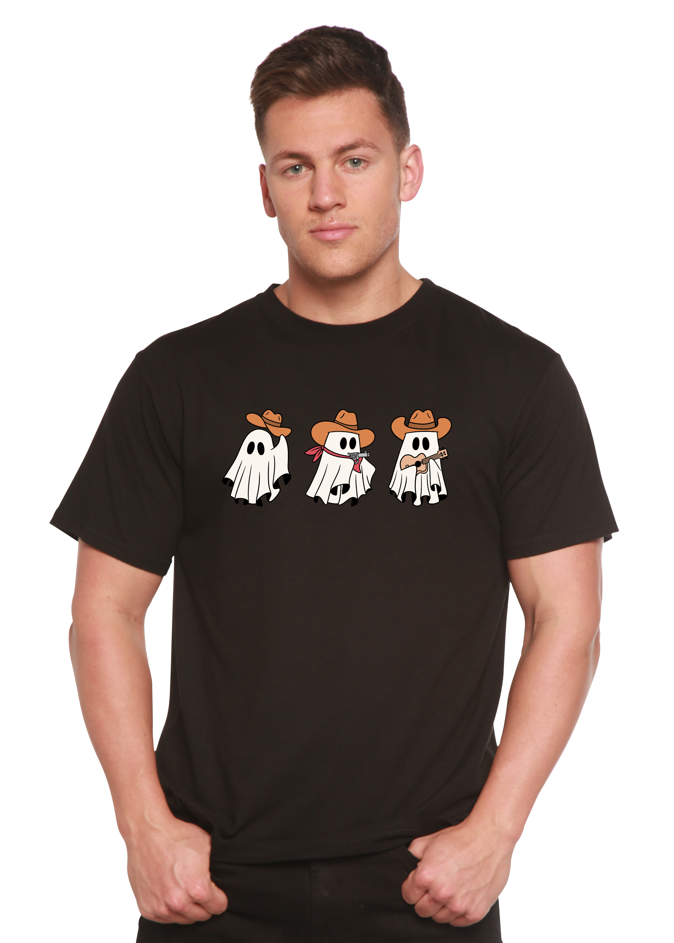 Cowboy Ghosts Unisex Bamboo Viscose/Organic Cotton Short Sleeve Graphic T-Shirt Spun Bamboo