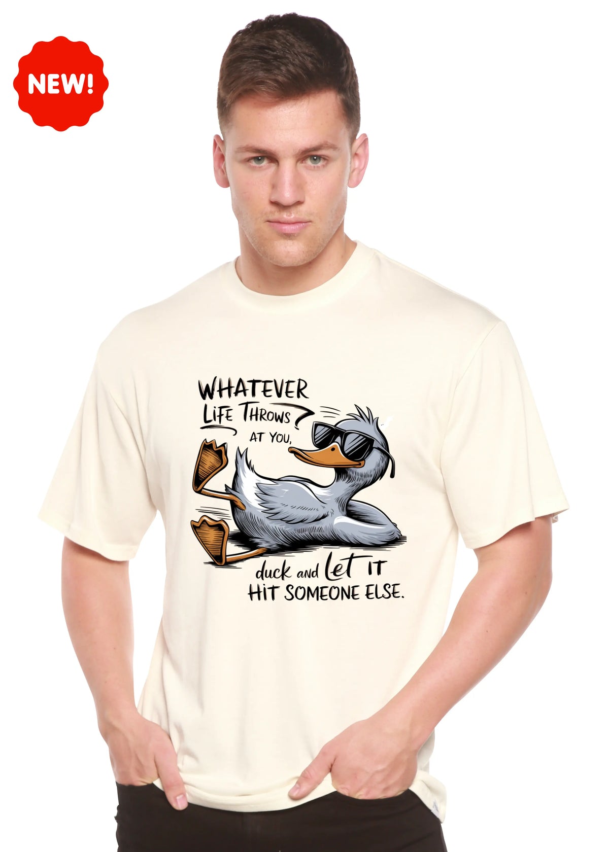 Whatever Life Throws at You Funny Unisex Bamboo/Cotton Graphic T-Shirt Spun Bamboo