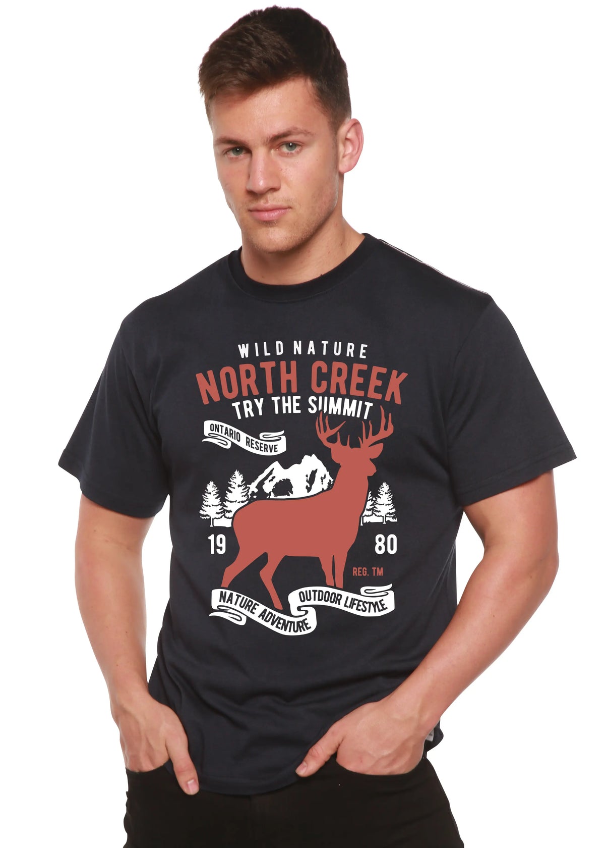 North Creek Spun Bamboo® Men's Bamboo Viscose/Organic Cotton Short Sleeve Graphic T-Shirt Spun Bamboo
