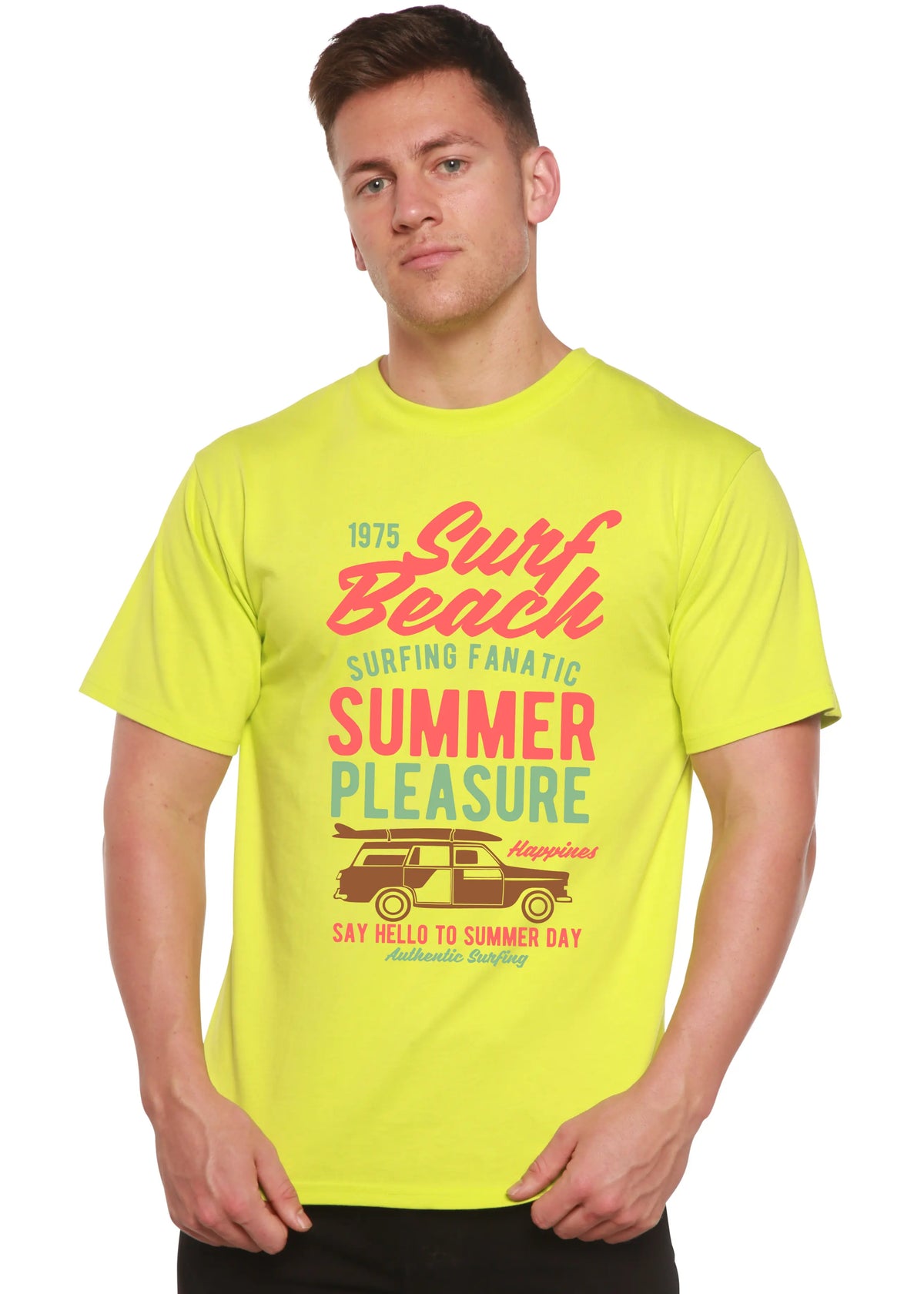 Surf Beach Spun Bamboo® Men's Bamboo Viscose/Organic Cotton Short Sleeve Graphic T-Shirt Spun Bamboo