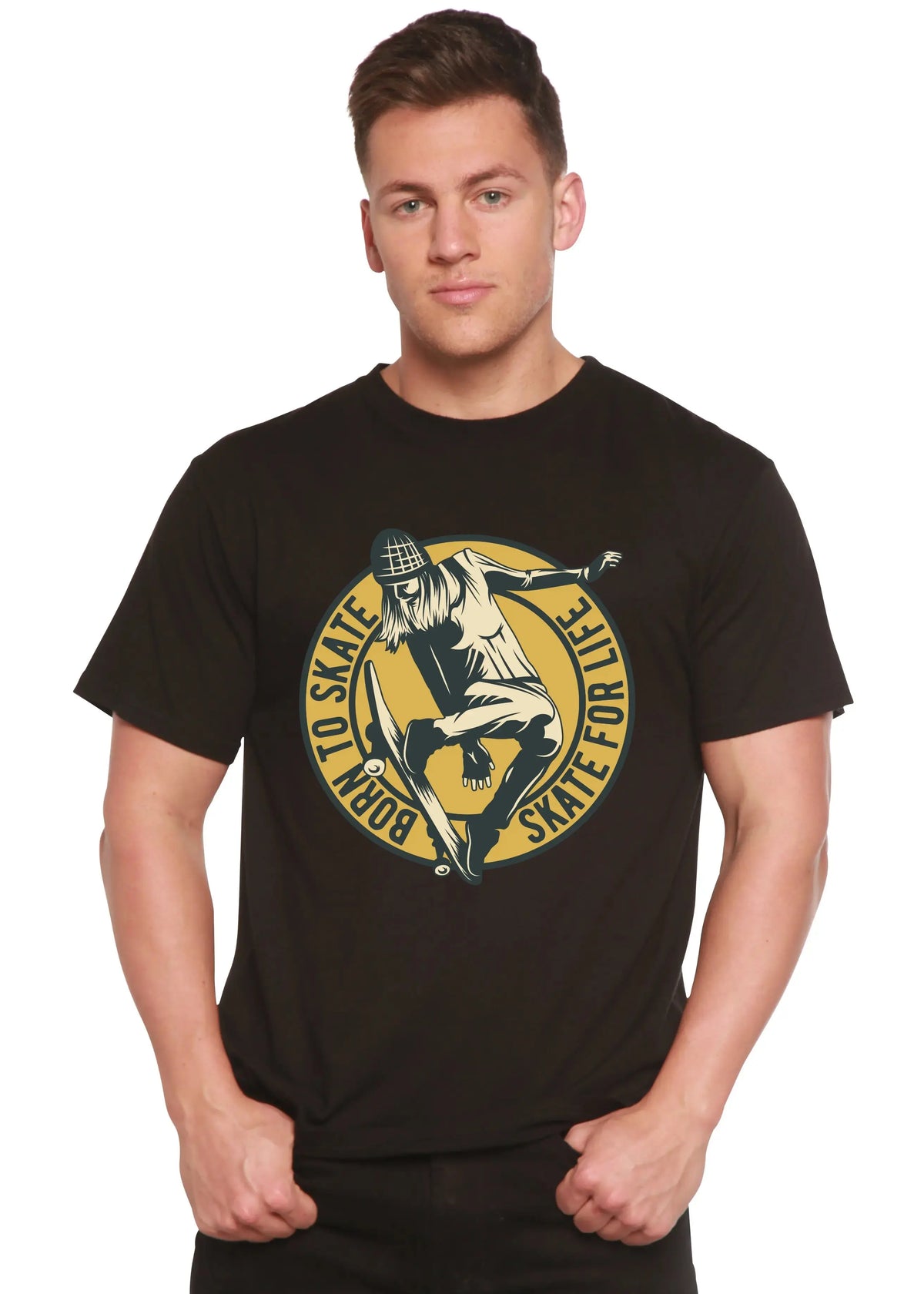 Skate For Life Men's Bamboo Viscose/Organic Cotton Short Sleeve Graphic T-Shirt Spun Bamboo