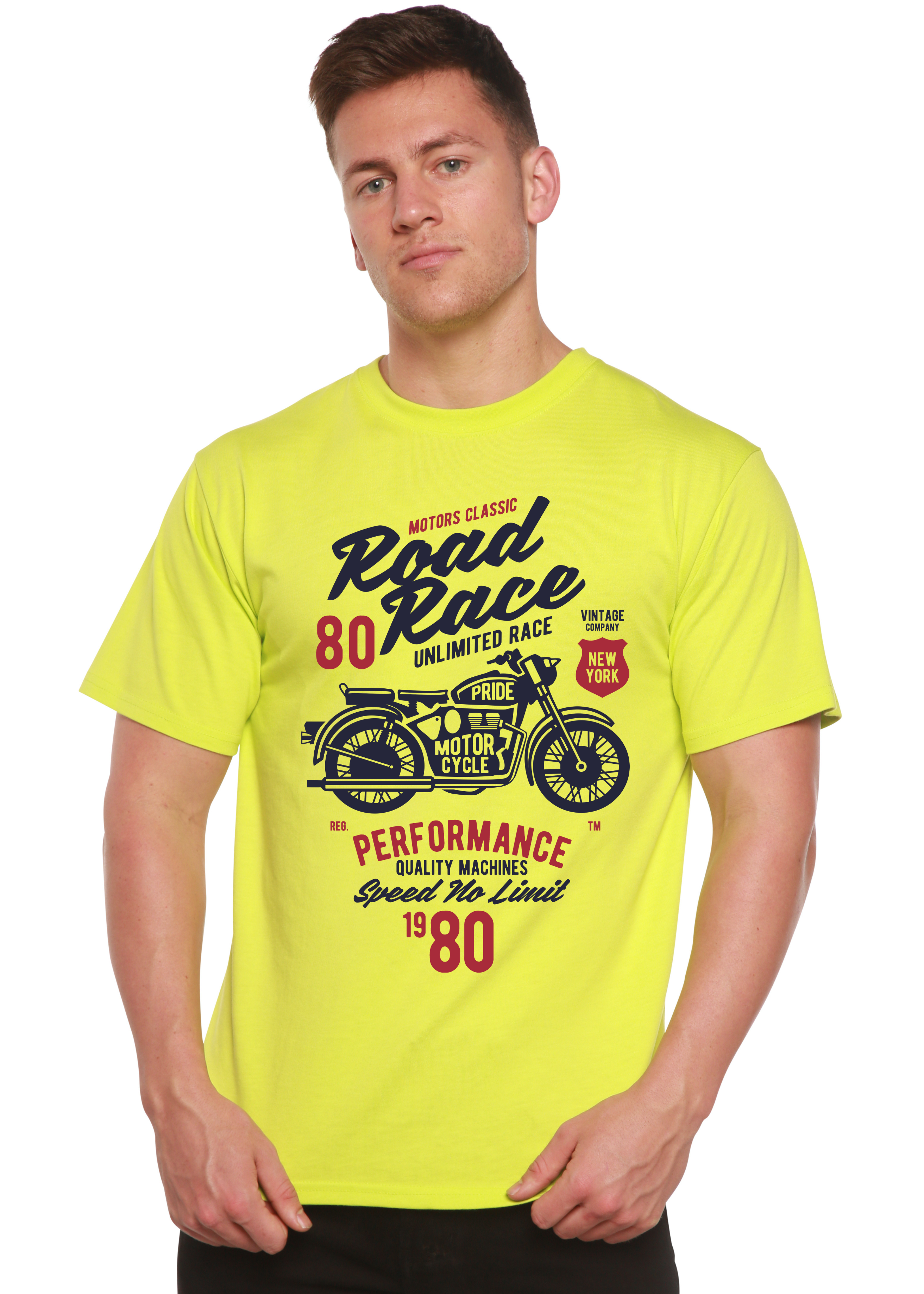 Road Race Motorcycles Spun Bamboo® Men's Bamboo Viscose/Organic Cotton Short Sleeve Graphic T-Shirt Spun Bamboo