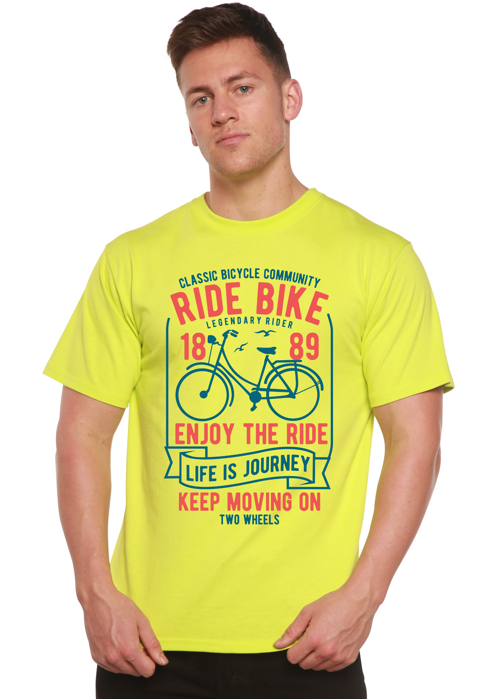 Ride Bike Spun Bamboo® Men's Bamboo Viscose/Organic Cotton Short Sleeve Graphic T-Shirt Spun Bamboo