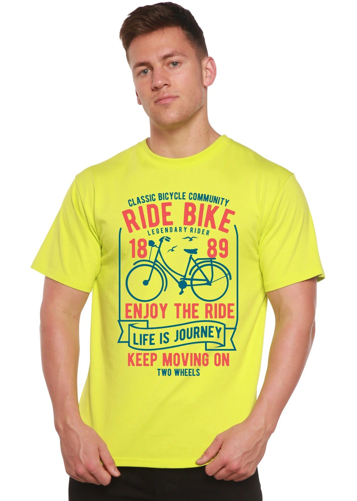 Ride Bike Spun Bamboo® Men's Bamboo Viscose/Organic Cotton Short Sleeve Graphic T-Shirt Spun Bamboo