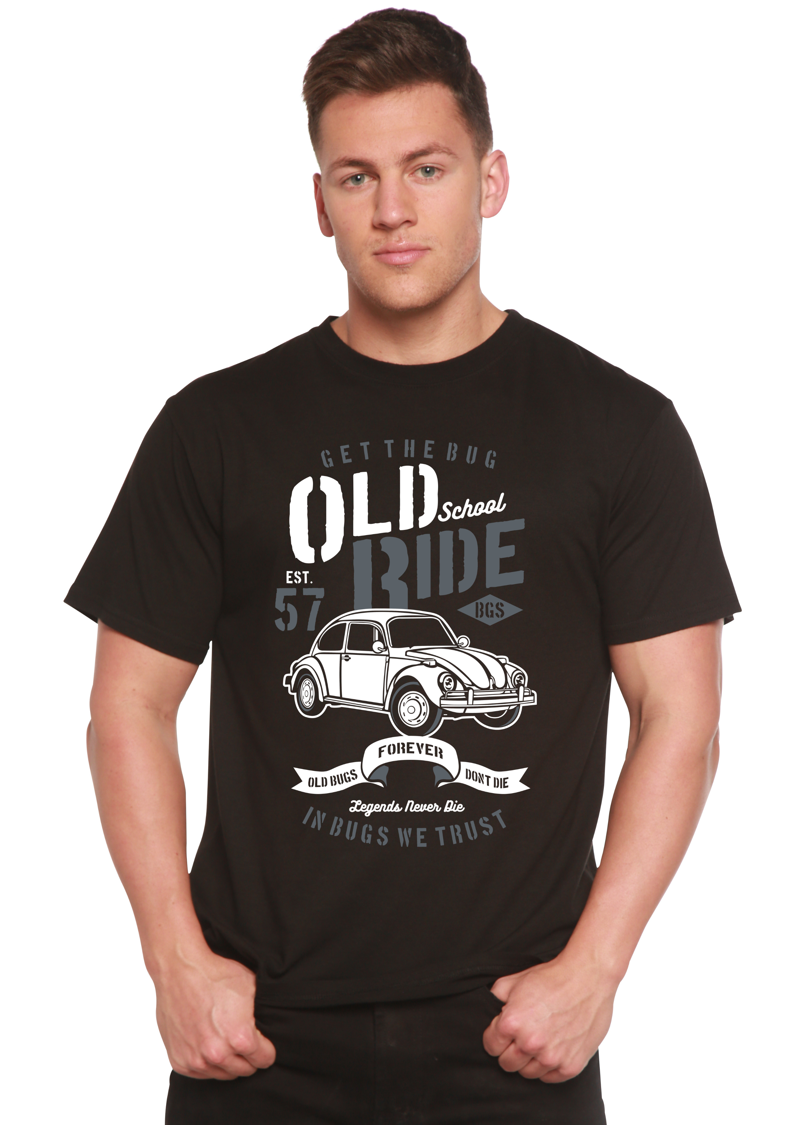 Old School Ride Spun Bamboo® Men's Bamboo Viscose/Organic Cotton Short Sleeve Graphic T-Shirt Spun Bamboo