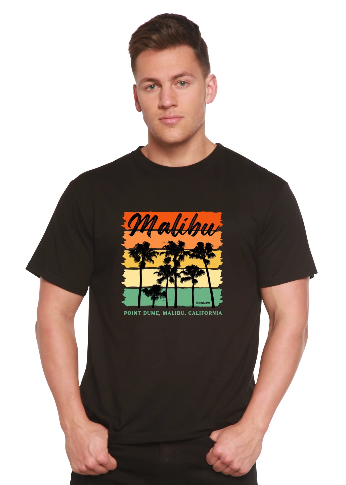 Malibu Unisex Bamboo Viscose/Organic Cotton Short Sleeve Graphic T-Shirt Spun Bamboo