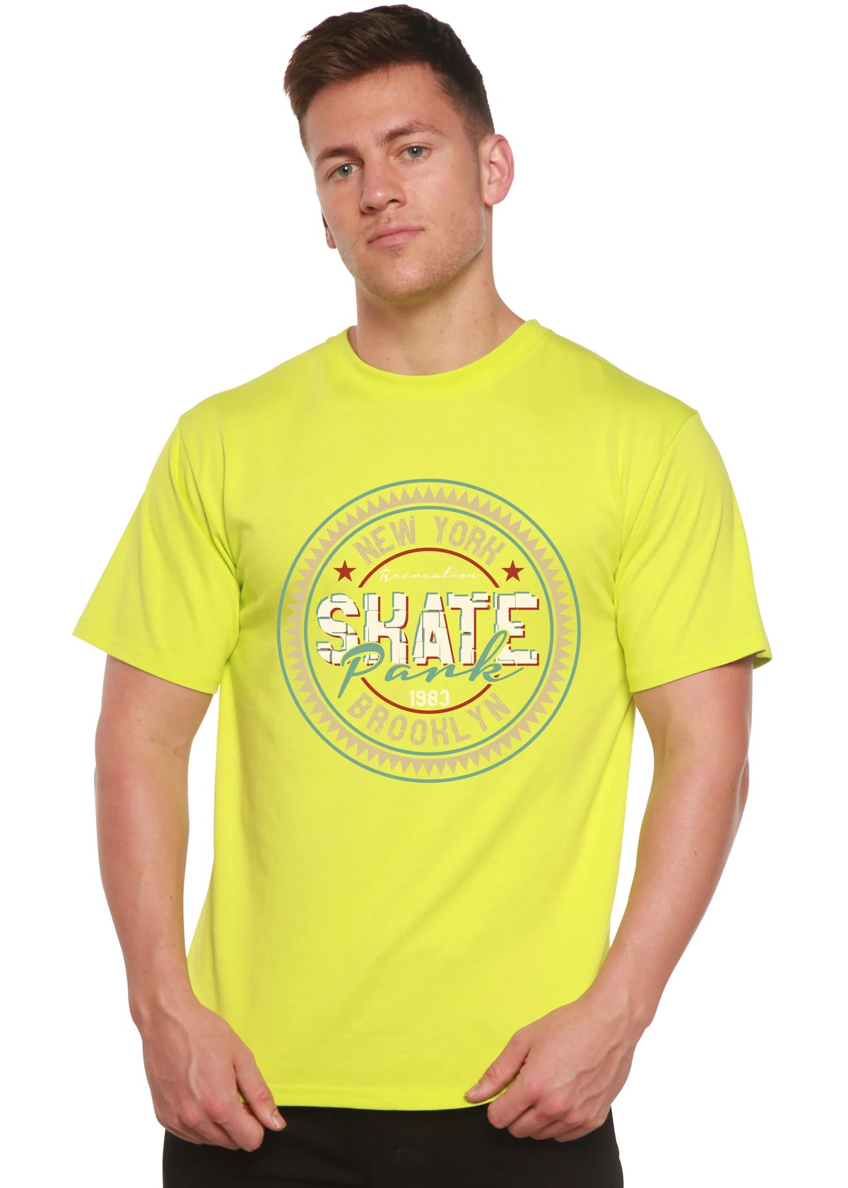 New York Skate Pank Men's Bamboo Viscose/Organic Cotton Short Sleeve Graphic T-Shirt Spun Bamboo