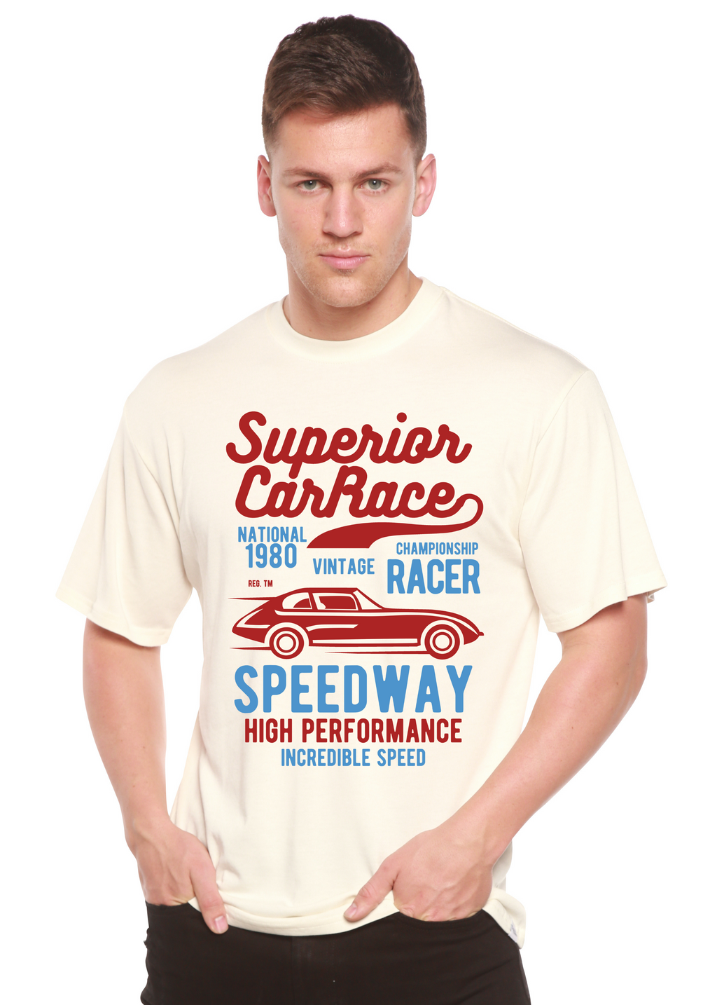 Superior Car Spun Bamboo® Men's Bamboo Viscose/Organic Cotton Short Sleeve Graphic T-Shirt Spun Bamboo