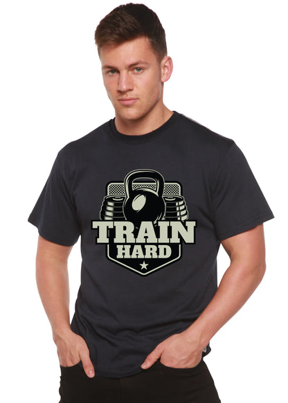 Train Hard Men's Bamboo Viscose/Organic Cotton Short Sleeve Graphic T-Shirt Spun Bamboo