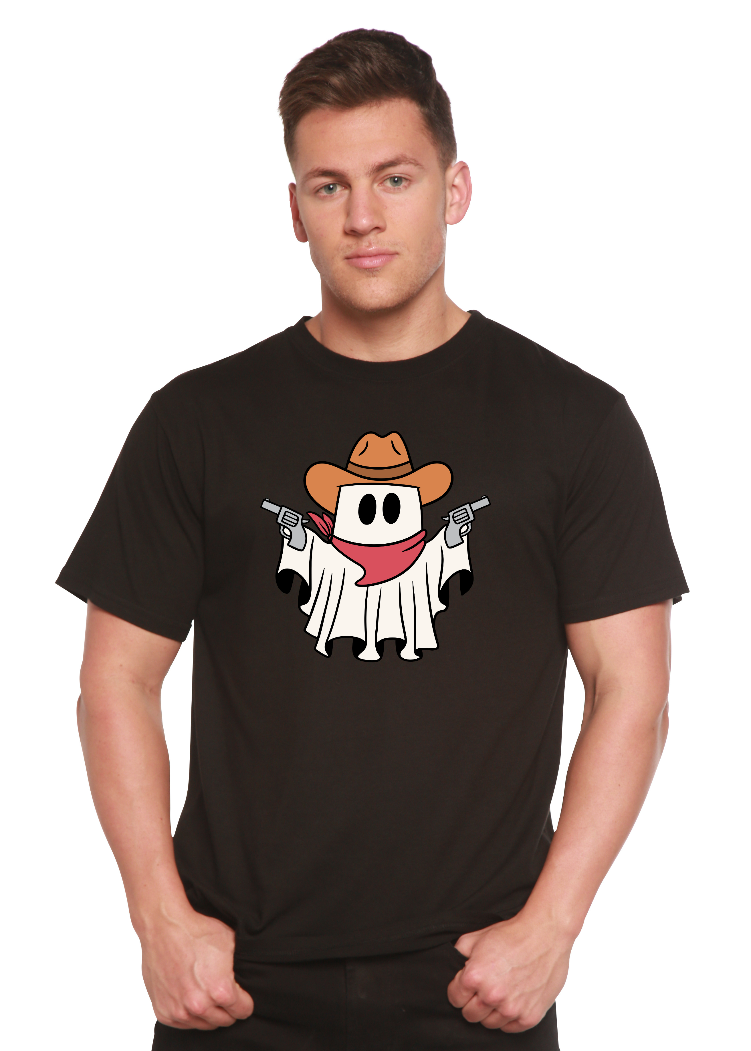 Cowboy Ghost Unisex Bamboo Viscose/Organic Cotton Short Sleeve Graphic T-Shirt Spun Bamboo