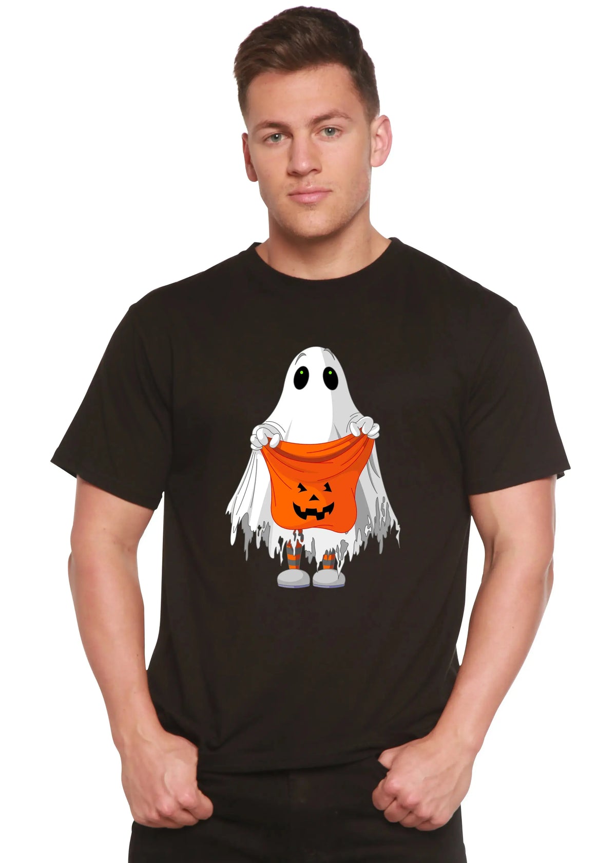 Boo Halloween Men's Bamboo Viscose/Organic Cotton Short Sleeve Graphic T-Shirt Spun Bamboo