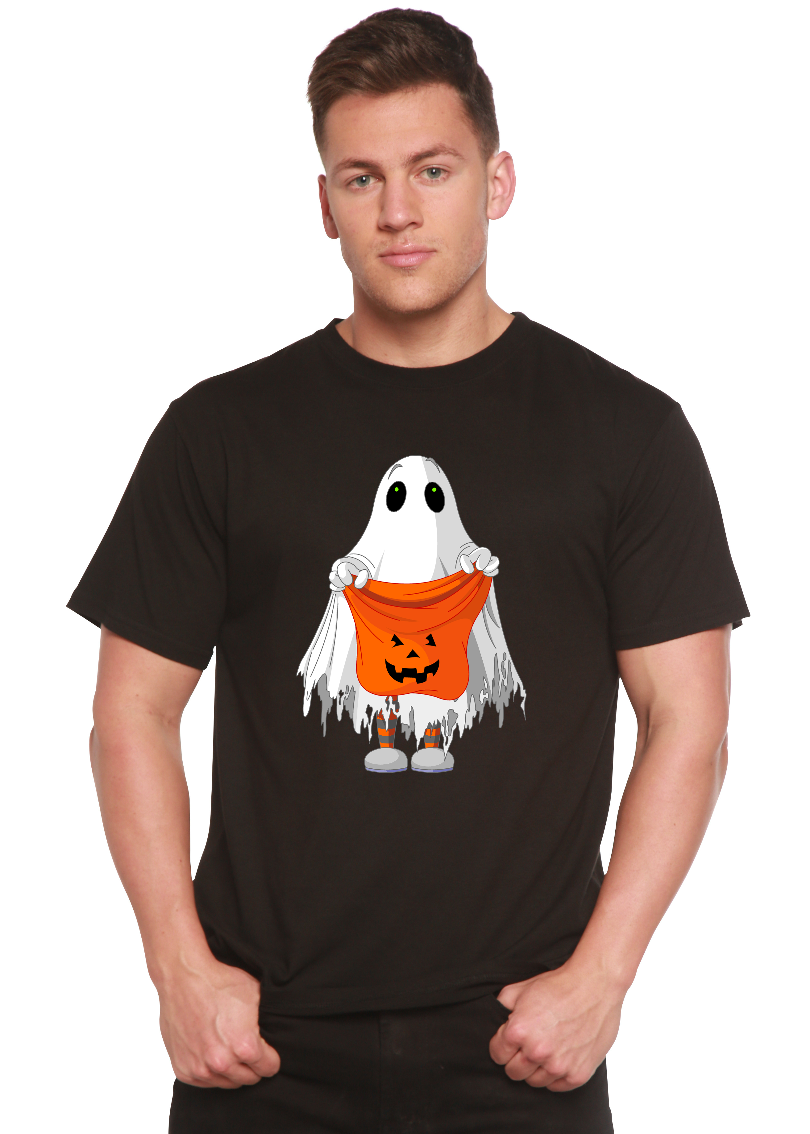 Boo Halloween Men's Bamboo Viscose/Organic Cotton Short Sleeve Graphic T-Shirt Spun Bamboo