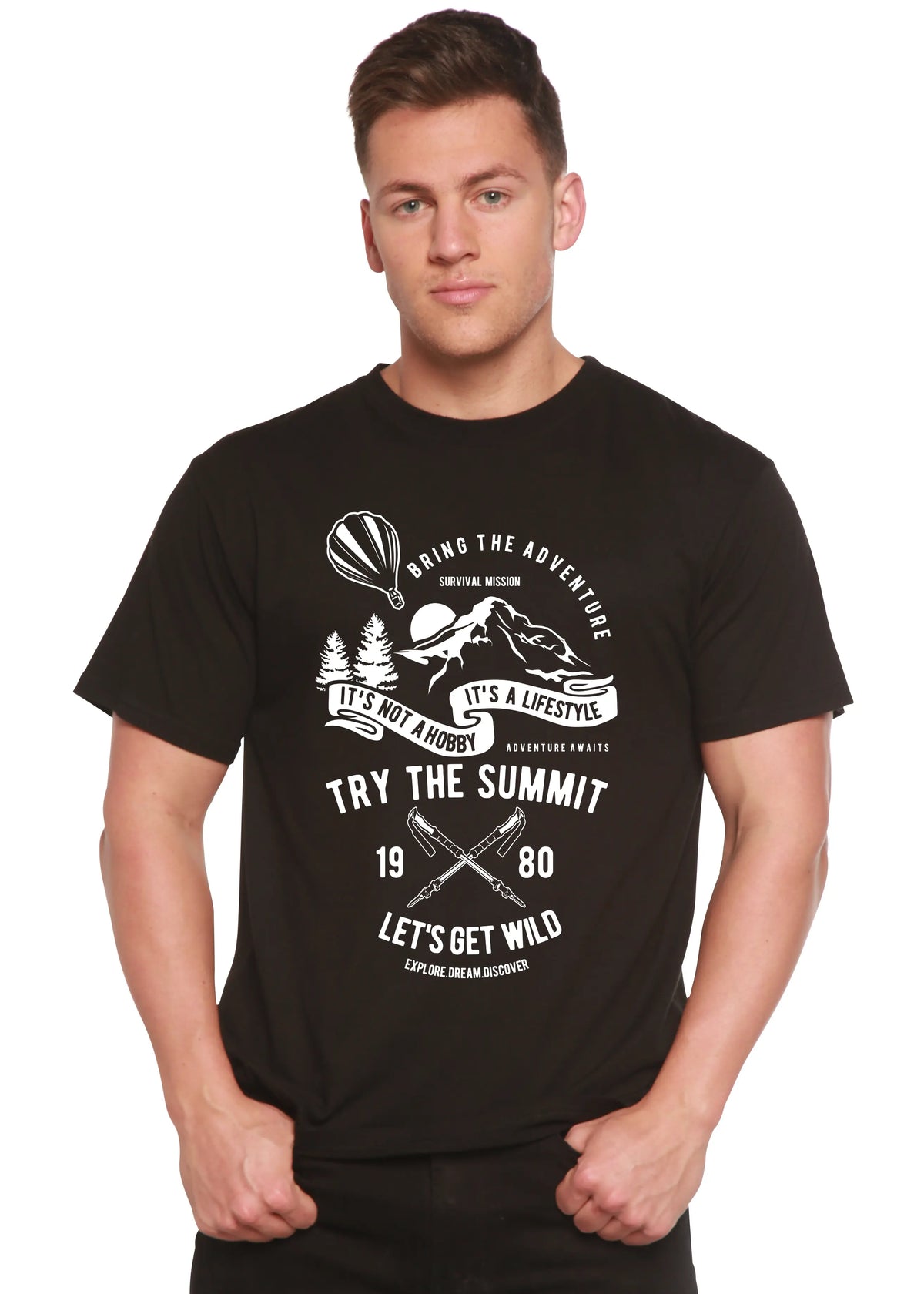 Try The Summit Spun Bamboo® Men's Bamboo Viscose/Organic Cotton Short Sleeve Graphic T-Shirt Spun Bamboo