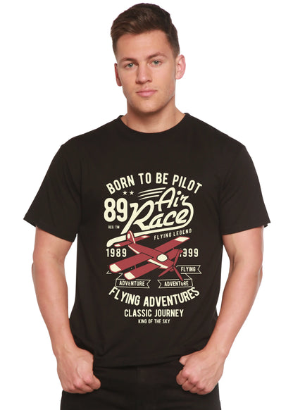 Born To Be Pilot Men's Bamboo Viscose/Organic Cotton Short Sleeve Graphic T-Shirt Spun Bamboo