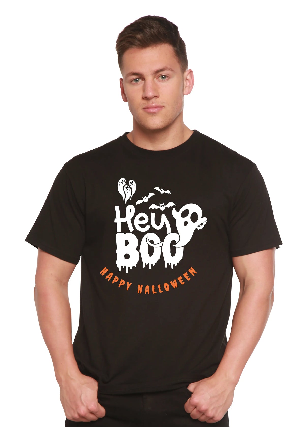 Hey Boo Men's Bamboo Viscose/Organic Cotton Short Sleeve Graphic T-Shirt Spun Bamboo