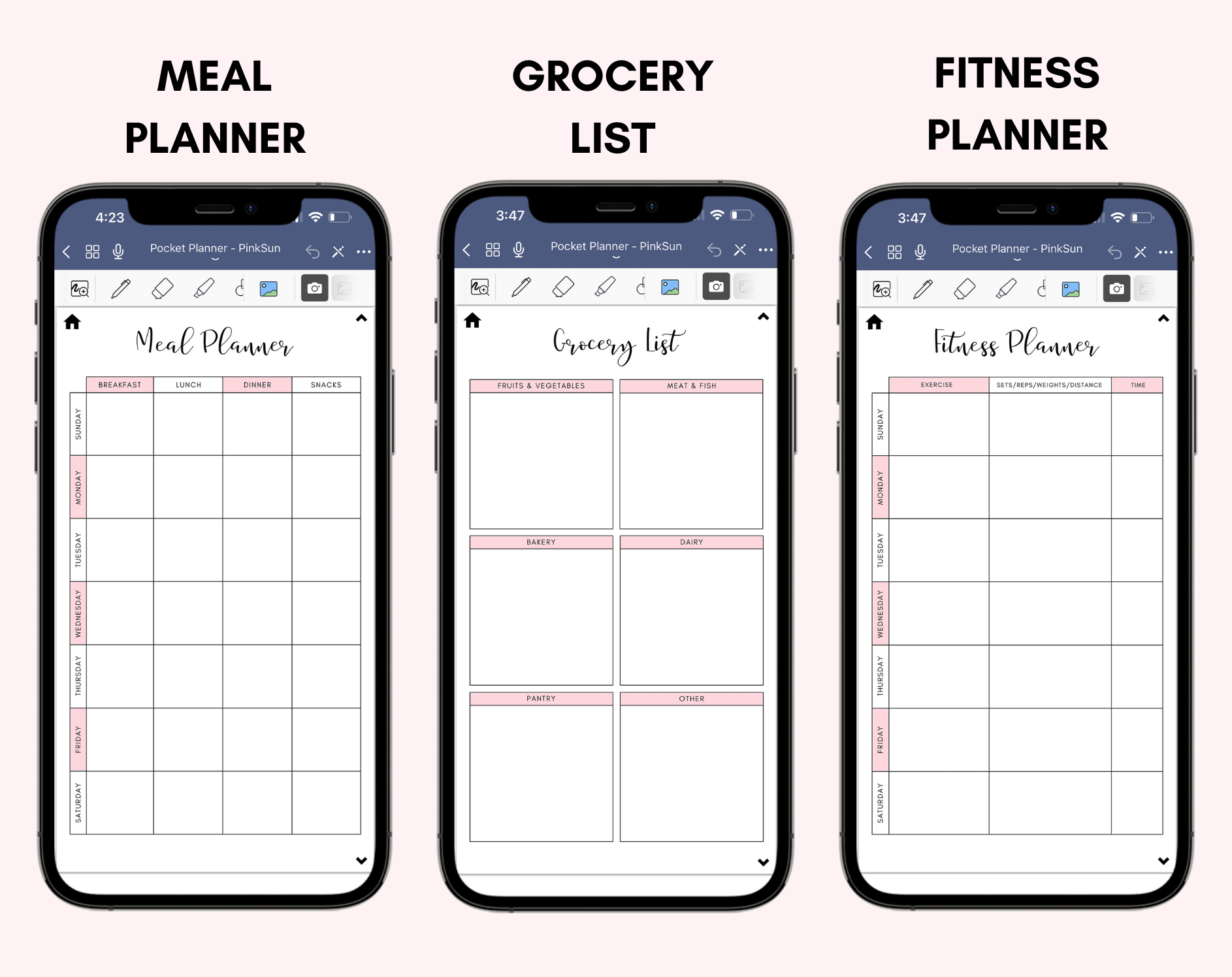 Digital Phone Planner Pink Jessica Autumn