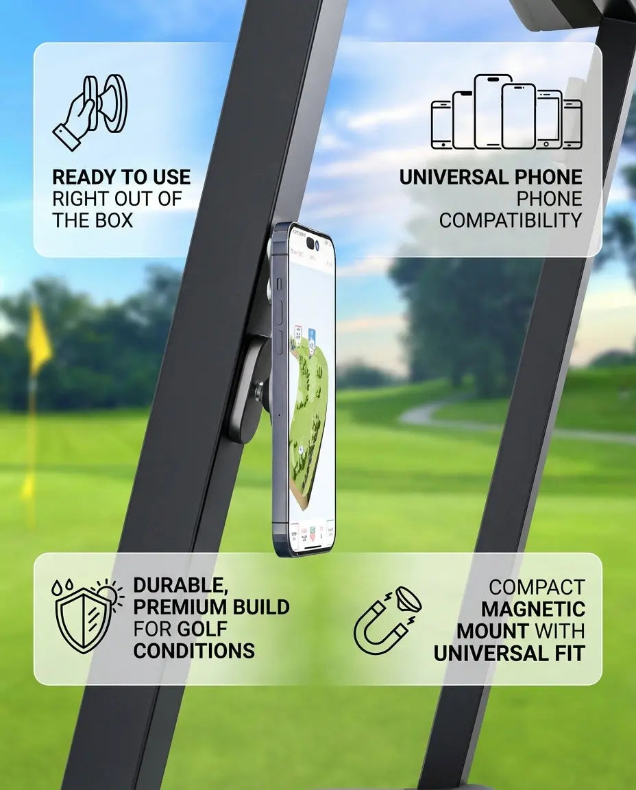 Alloy Magnetic Golf Cart Phone Holder for MagSafe & Android | BLAUBECK Golf Gifts BLAUBECK