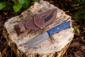 Handmade Damascus Hunting Knife with Exotic Wood Handle Damascus Knife Store
