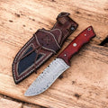 Handmade Damascus Hunting Knife with Exotic Wood Handle Damascus Knife Store