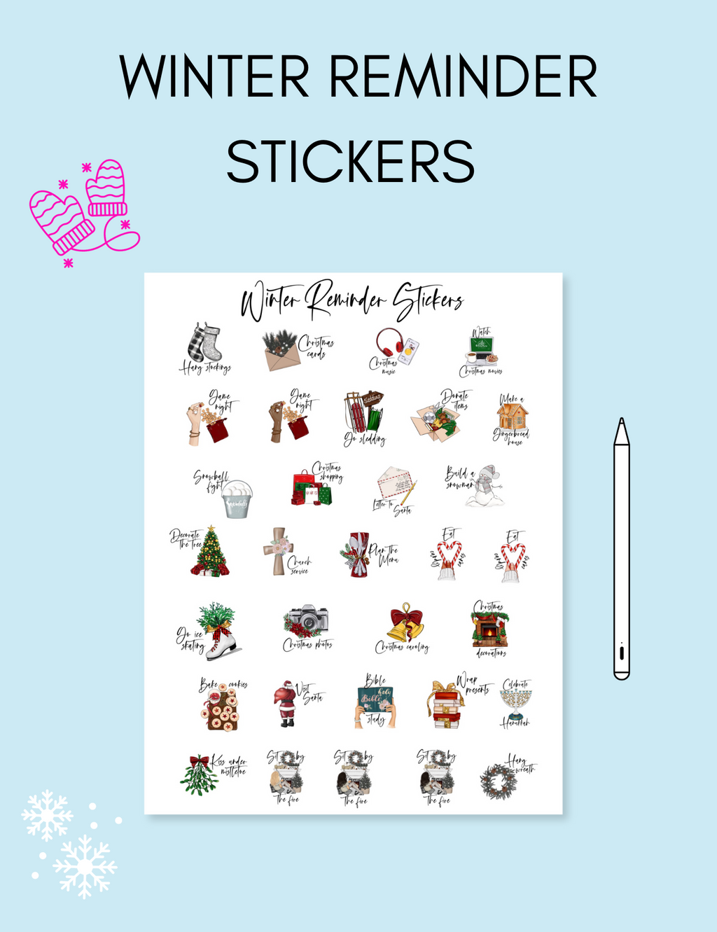 Digital Winter Reminder Stickers Jessica Autumn