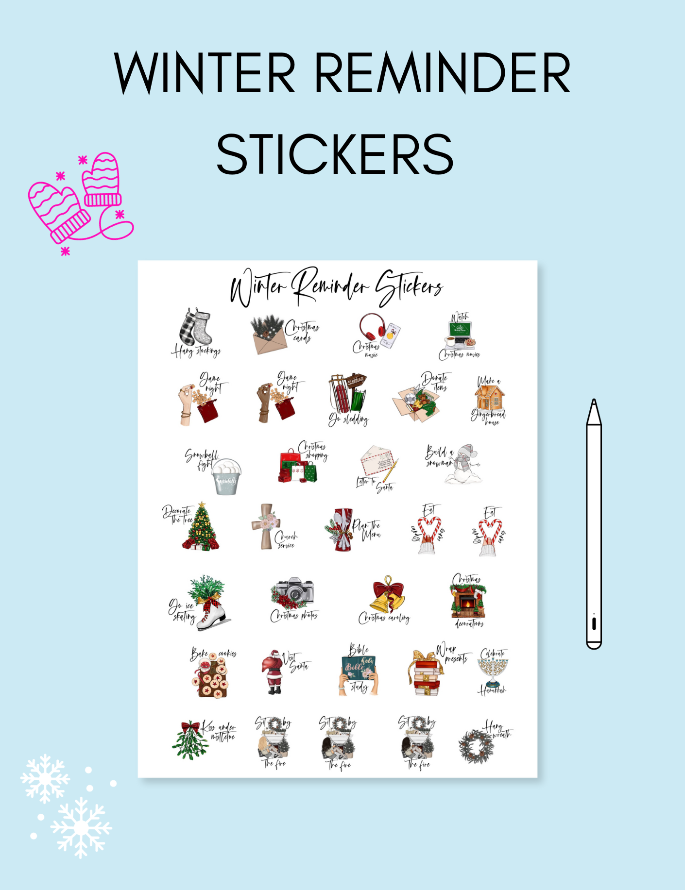 Digital Winter Reminder Stickers Jessica Autumn