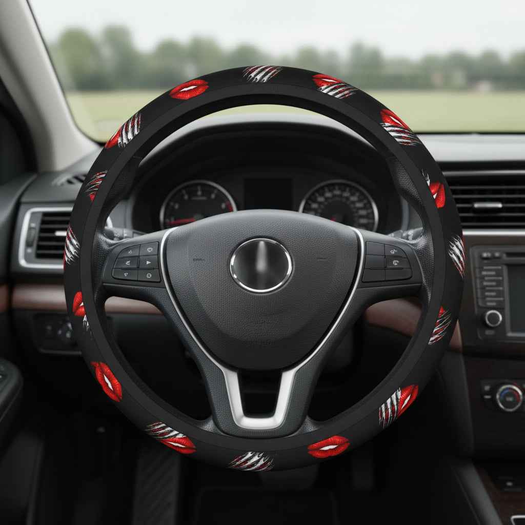 Kiss & Claw Steering Wheel Cover – Sassy Red Lip Grip Cover EpiAl's Shop
