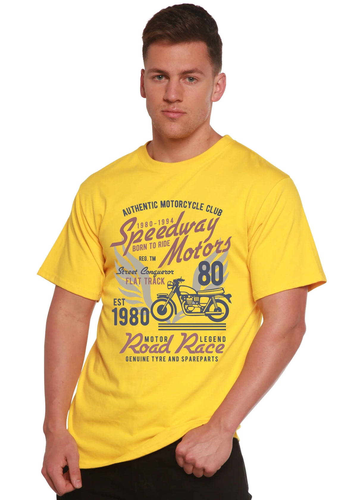 Speedway Motor Spun Bamboo® Men's Bamboo Viscose/Organic Cotton Short Sleeve Graphic T-Shirt Spun Bamboo