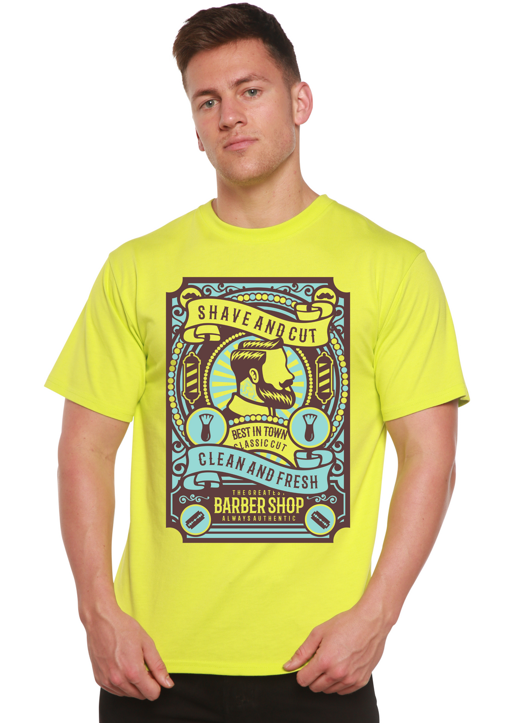 Shave and Cut Spun Bamboo® Men's Bamboo Viscose/Organic Cotton Short Sleeve Graphic T-Shirt Spun Bamboo