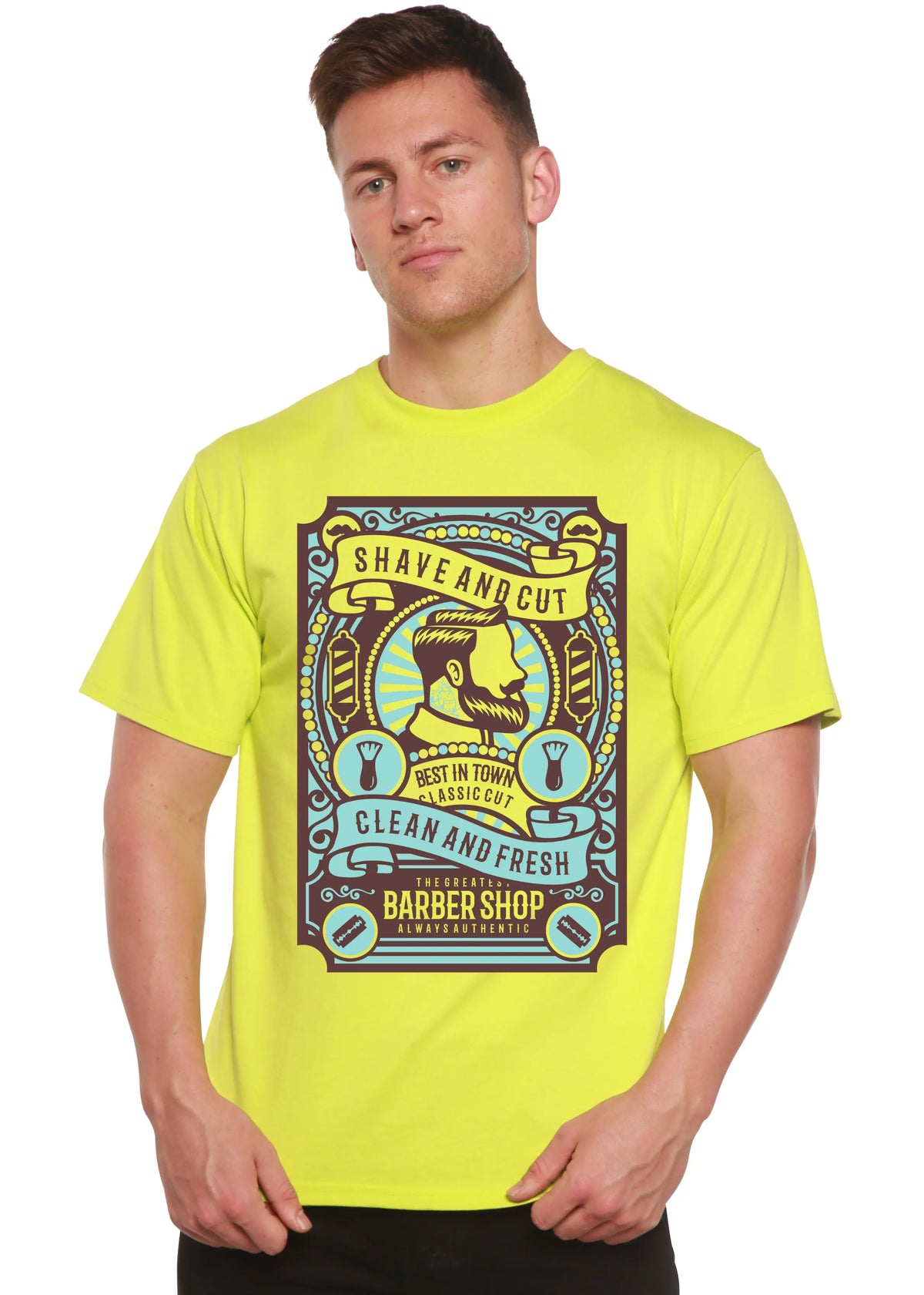 Shave and Cut Spun Bamboo® Men's Bamboo Viscose/Organic Cotton Short Sleeve Graphic T-Shirt Spun Bamboo