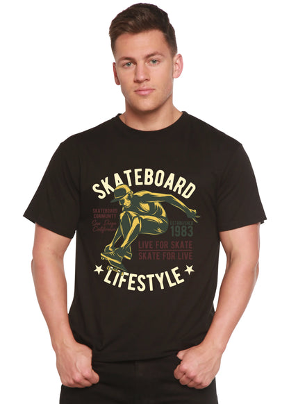 Skateboard Lifestyle Men's Bamboo Viscose/Organic Cotton Short Sleeve Graphic T-Shirt Spun Bamboo