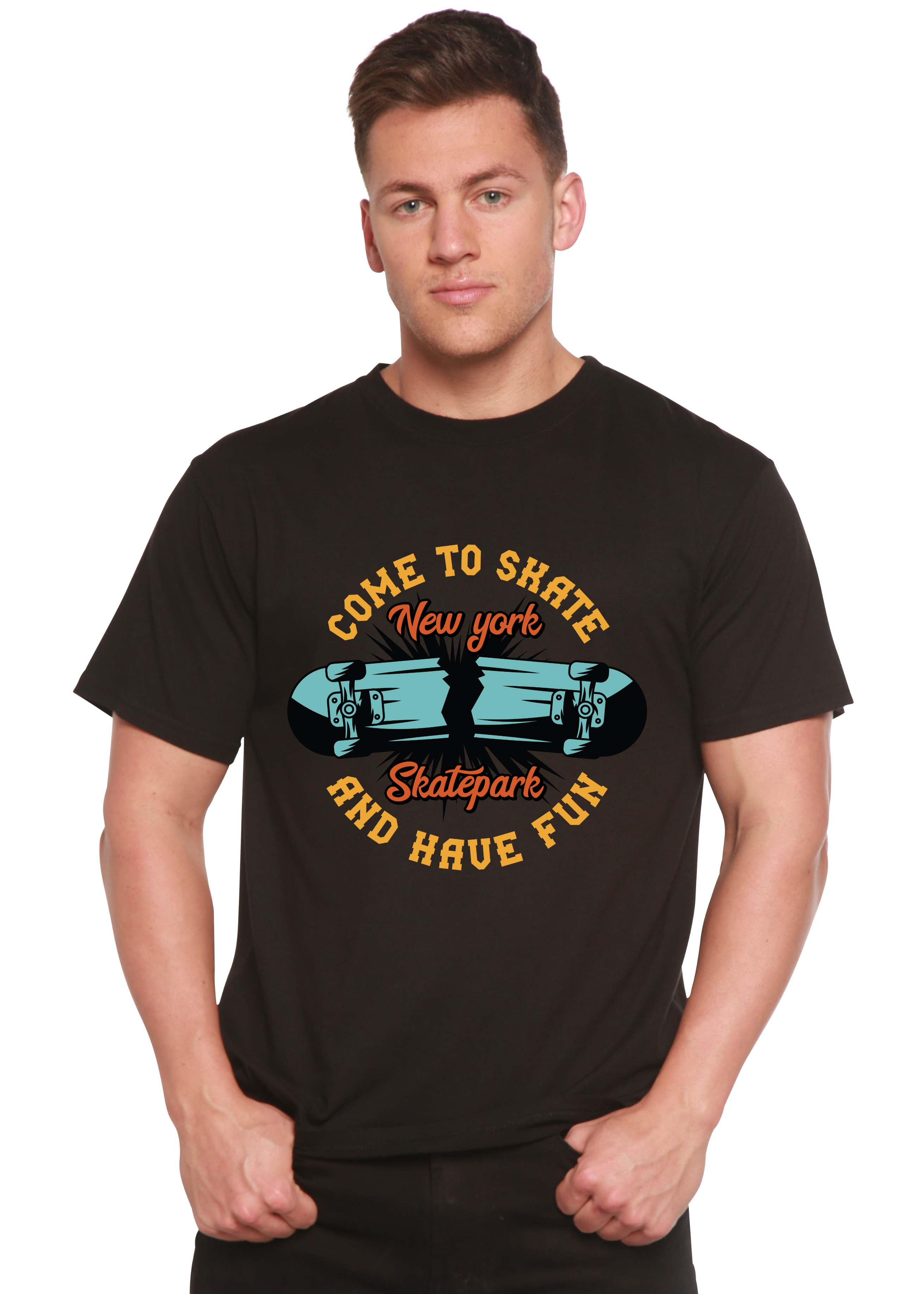 New York Skatepark Men's Bamboo Viscose/Organic Cotton Short Sleeve Graphic T-Shirt Spun Bamboo
