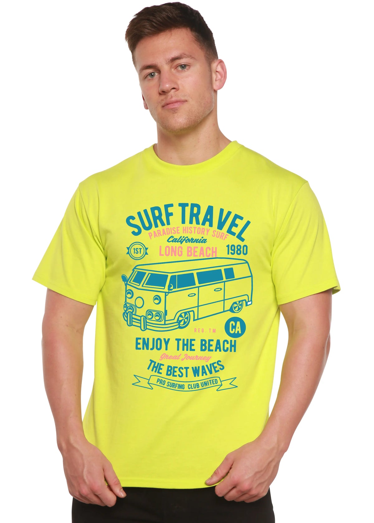 Surf Travel Spun Bamboo® Men's Bamboo Viscose/Organic Cotton Short Sleeve Graphic T-Shirt Spun Bamboo